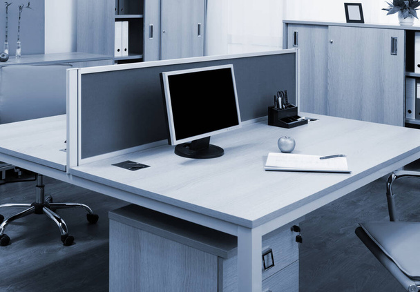 monitor on a desk in a modern office - Фото, изображение