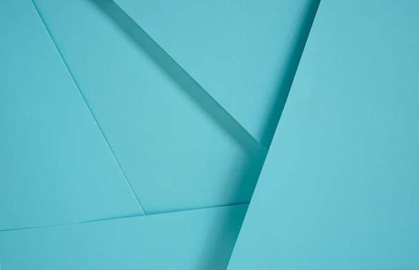 resumen pop-up fondo de papel en azul. arreglos abstractos construyen una textura geométrica para el papel pintado, carteles, volantes, etc.. - Foto, imagen