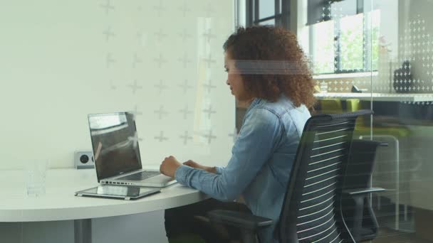 Businesswoman Using Laptop - Záběry, video