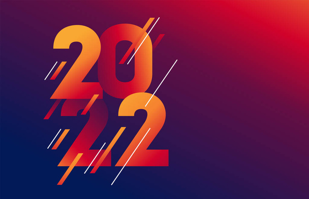 2022 Banner de Año Nuevo en colores brillantes - Vector, Imagen