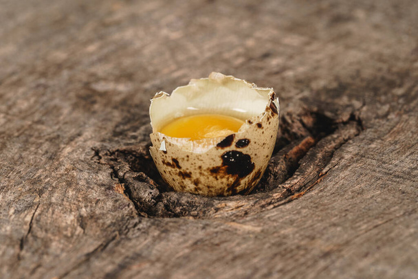 Quail eggs on a wooden table - Photo, image