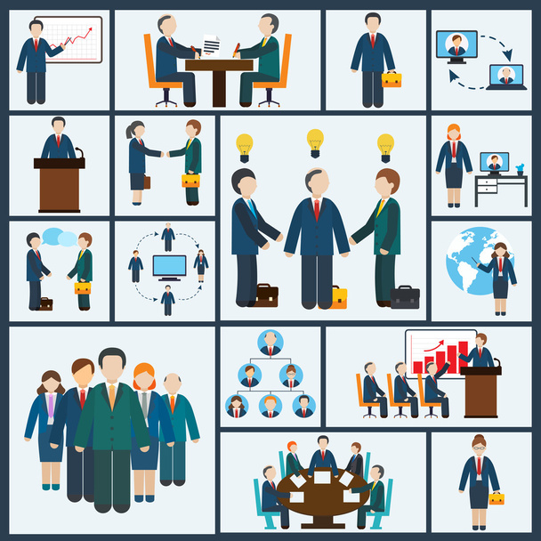conjunto de ícones de reunião
 - Vetor, Imagem