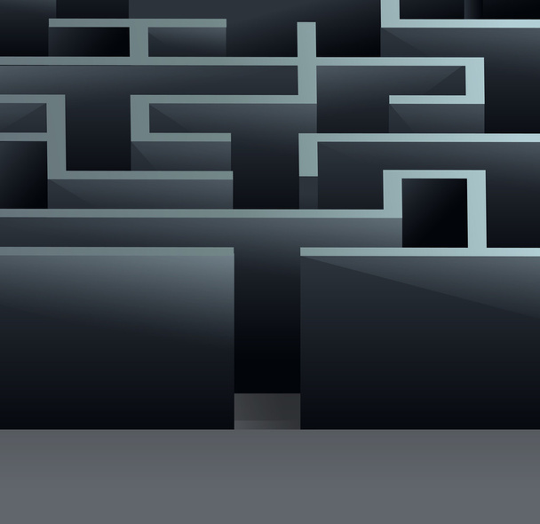 Labyrinth 3D Quadrat - Vektor, Bild