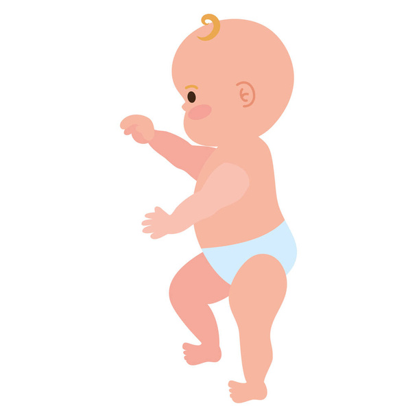cute baby boy walking - Vector, Image