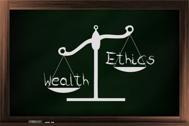 Escala de ética e riqueza
 - Foto, Imagem