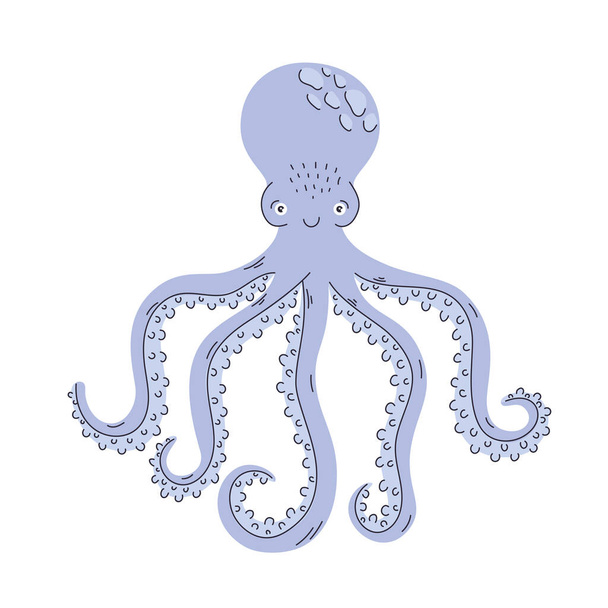 schattig octopus dier - Vector, afbeelding
