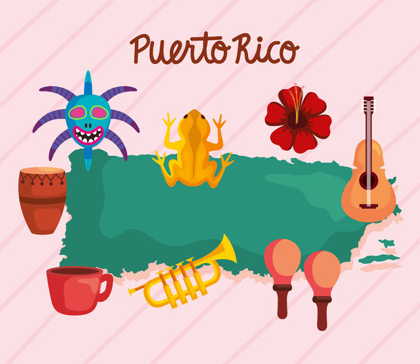Puerto Ricó-i minták - Vektor, kép