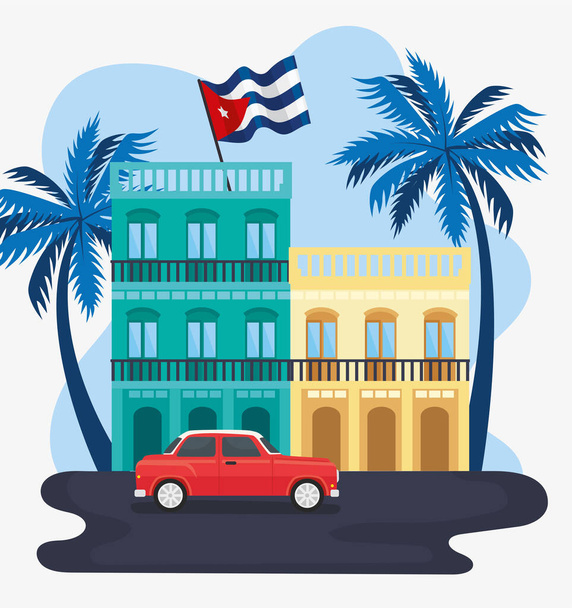 Kuba utcai jelenet - Vektor, kép