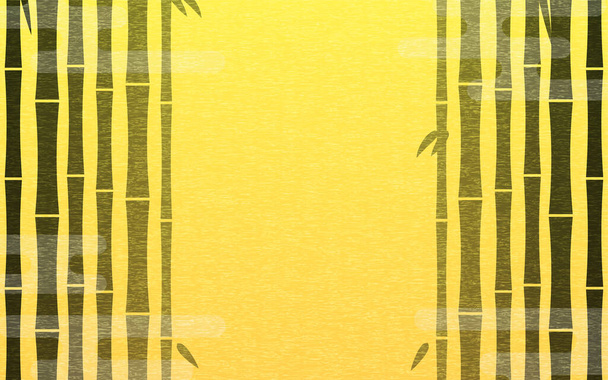 Japon arka planı bambu ormanı ve Japon sisli, mürekkep boyalı bambu sarısı arka planda, kopya alanı ortada. - Vektör, Görsel