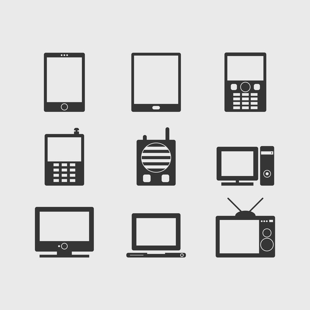 wektorowe ikony urządzenia komunikacyjne - Wektor, obraz