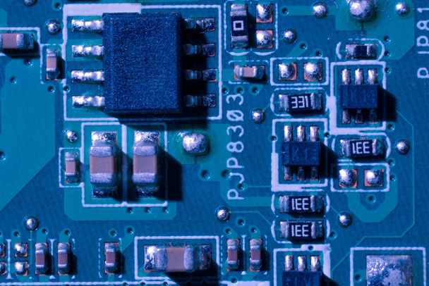 Modern technology. Complex equipment. Close-up of electronic components - Zdjęcie, obraz