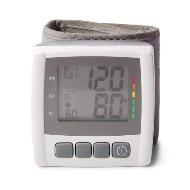 Digitale bloeddrukmeter (tonometer), geïsoleerd op witte achtergrond. - Foto, afbeelding