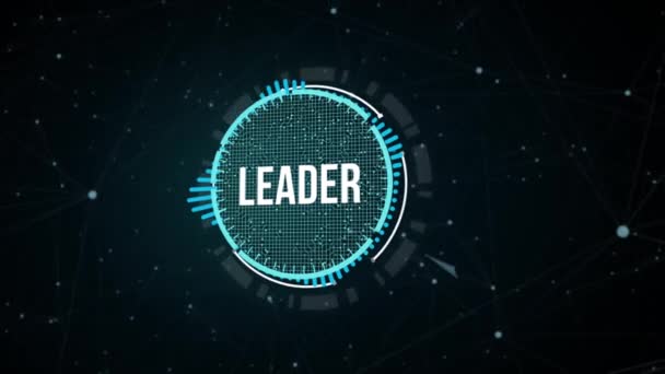 Internet, business, Technology and network concept.Successful team leader.  Business leadership concepts. A successful team leader is a manager market leader. Virtual button. - Footage, Video