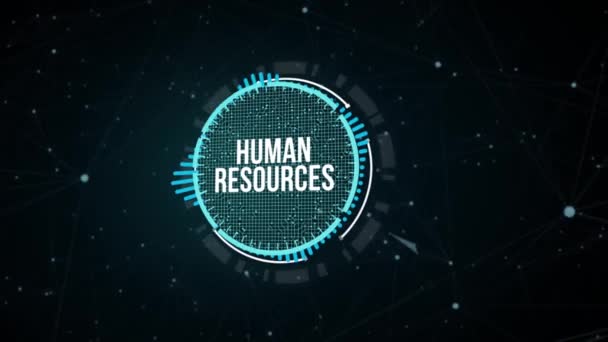 Concepto de Internet, negocios, tecnología y red.Recursos Humanos Concepto de gestión de recursos humanos. Botón virtual. - Metraje, vídeo