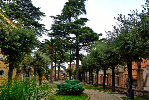 The public garden of Sant'Agata de 'Goti, a medieval town of Benevento province, Italy. - Photo, Image