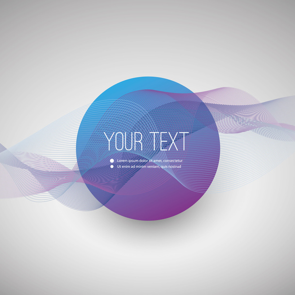 abstracte golvende lijnen achtergrond met minimale ronde tekst vak ontwerp - Vector, afbeelding