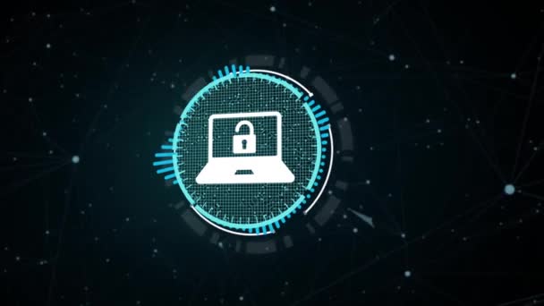 Internet, bedrijfsleven, technologie en netwerkconcept. Cybersecurity gegevensbescherming business technologie privacy concept. Virtuele knop. - Video