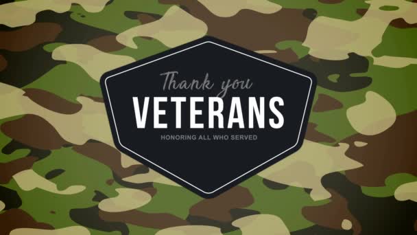 Den veteránů. Děkuji veteráni za vaše služby. Vážím si všech, kteří sloužili. Prvky americké vlajky 4K - Záběry, video