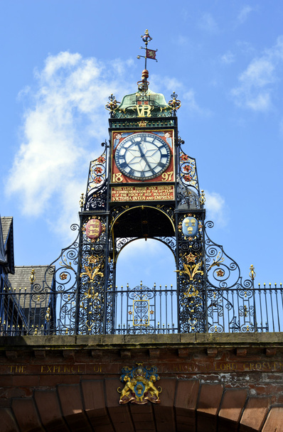 Eastgate tower zegar w chester, Anglia, Wielka Brytania - Zdjęcie, obraz