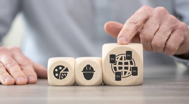 Wooden blocks with symbol of opec concept - Photo, Image