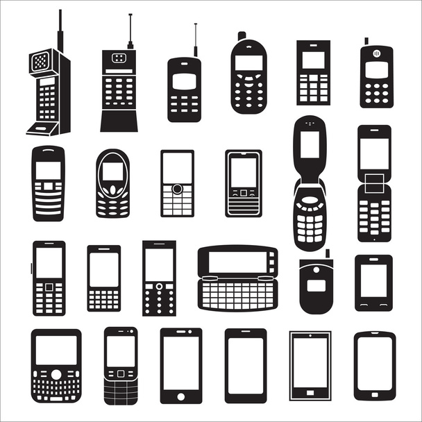 Set of mobile phone icons - Διάνυσμα, εικόνα