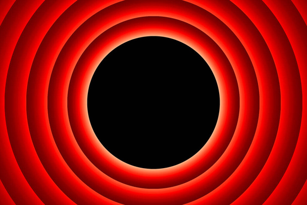 Ročník karikatura červené pozadí nebo pozadí s černým prázdným kruhem ve středu - Fotografie, Obrázek