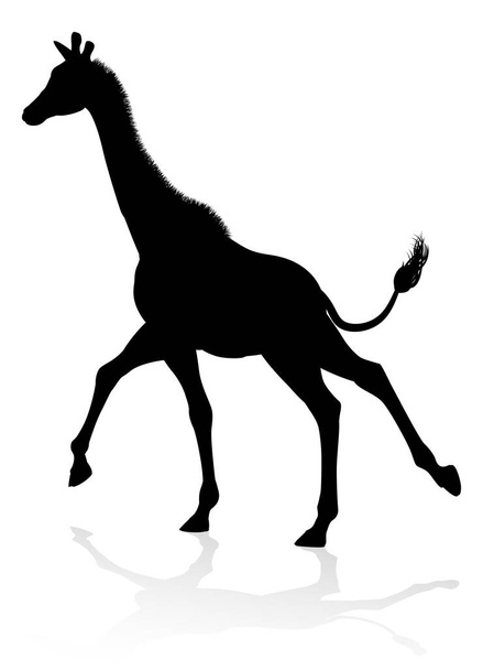 Giraffe Animal Silhouette - Vector, afbeelding