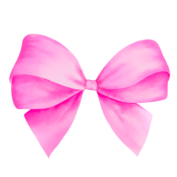 Watercolor of pink ribbon bow with clipping path. - Photo, Image