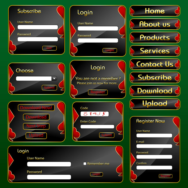 Plantilla de formulario web con concepto de Casino
 - Vector, Imagen