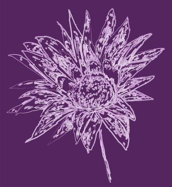 Vektori ääriviivat vesiväri harja piirustus abstrakti koriste kukka - Vektori, kuva