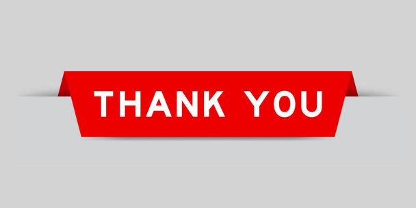 Красным цветом вставлена этикетка со словом "спасибо" на заднем плане - Вектор,изображение