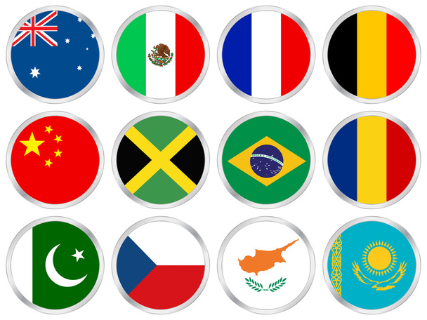 national flags circle icon set 2 - Вектор,изображение