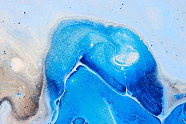 Photographie de peinture marbre fluide texture acrylique pour fond - Photo, image