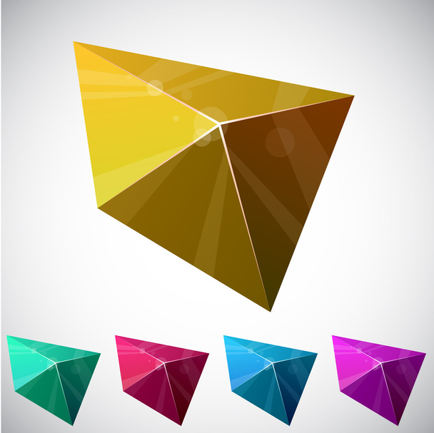 Shiny vibrant pyramid. - Vector, Imagen