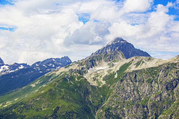 The Caucasus Mountains. Mountain peaks in summer - Fotoğraf, Görsel