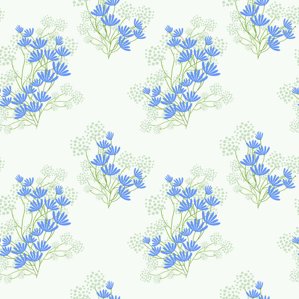 Abstract seamless pattern with leaves and flowers. Vector background for various surface. - Vecteur, image
