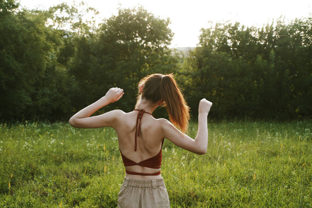 woman outdoors leisure fun summer fresh air - Fotografie, Obrázek