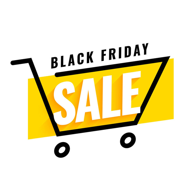 black friday sale promotional background with shopping cart design - Vector, Imagen