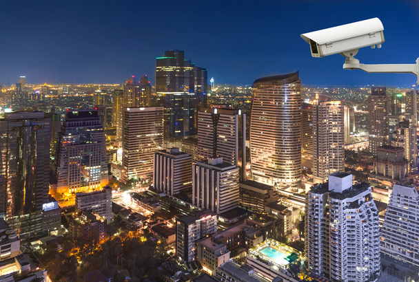 моніторинг Бангкок cityscape в сутінки час камери безпеки - Фото, зображення