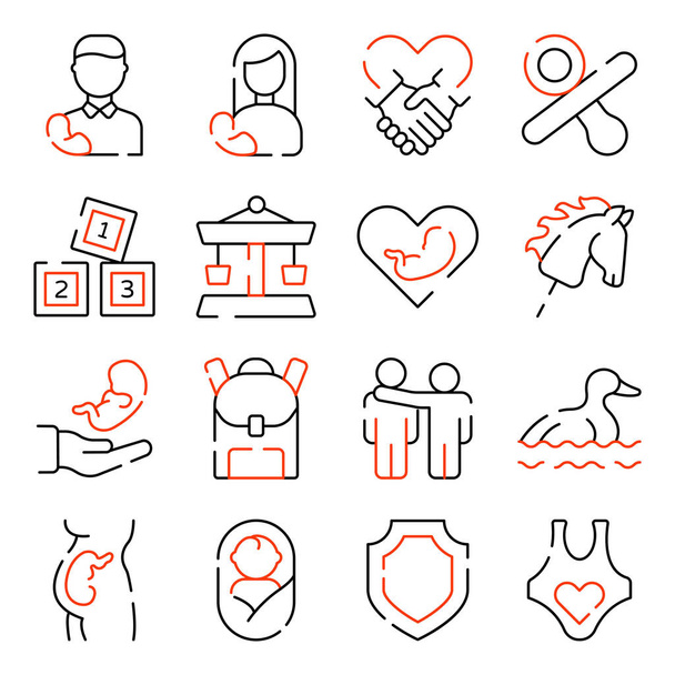 Pack of Family Relations Linear Icons  - Vector, Image