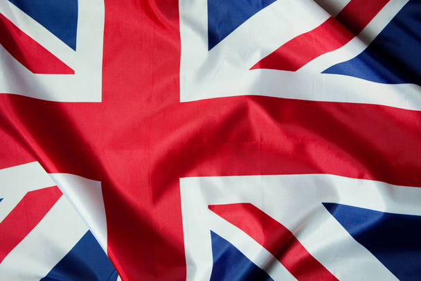 Close-up shot of wavy British flag - Foto, Imagen