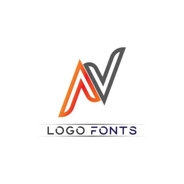 N λογότυπο επιχείρηση λογότυπο της εταιρείας και επιστολή αρχικό Ν σχεδιασμό διάνυσμα και επιστολή για το λογότυπο - Διάνυσμα, εικόνα