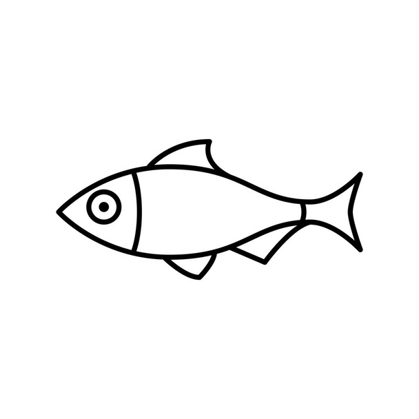 fish icon, animal icon vector illustration - Vektör, Görsel