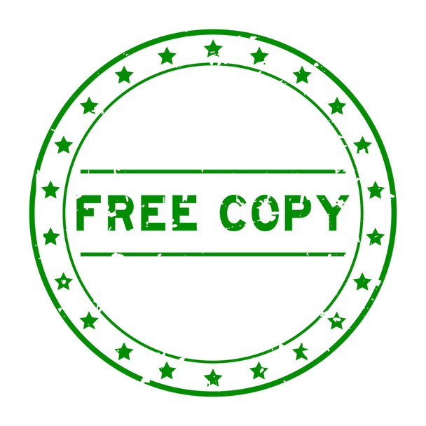 Grunge zielony bezpłatny kopia słowo okrągłe gumowe pieczęć pieczęć pieczęć na białym tle - Wektor, obraz