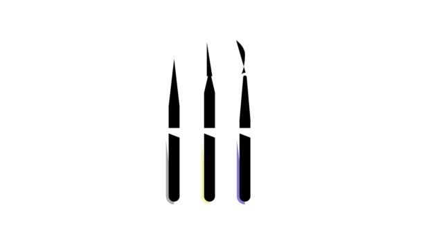 pinzas para la extensión de pestañas animación icono de color - Imágenes, Vídeo