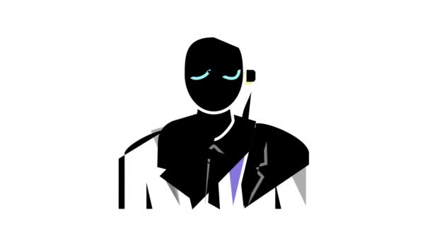 private security color icon animation - Кадры, видео