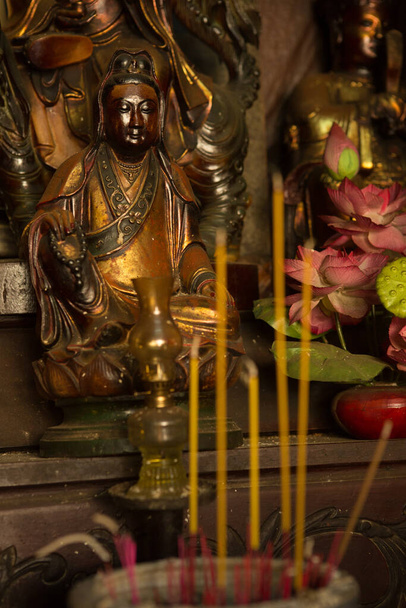 Buddha statue used as amulets of Buddhism religion. - Zdjęcie, obraz