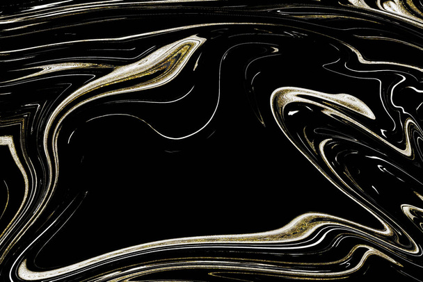 Μαύρη και χρυσή μαρμάρινη υφή - Φωτογραφία, εικόνα