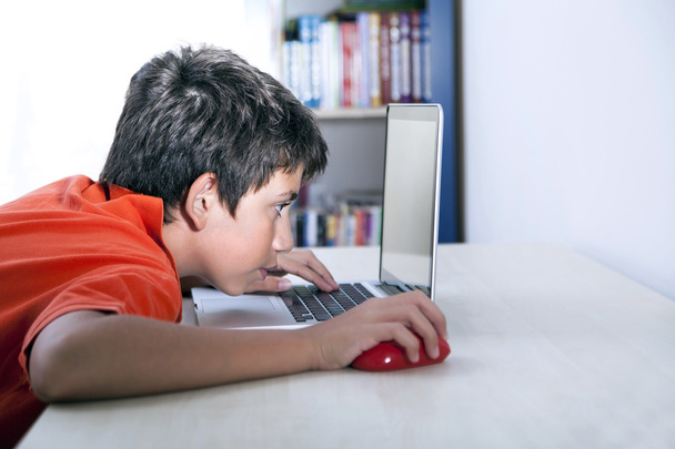 Boy and computer - Foto, afbeelding