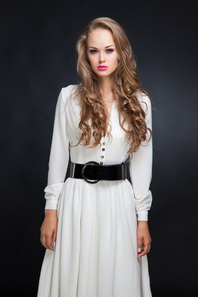 Girl in long white dress - Foto, Imagem